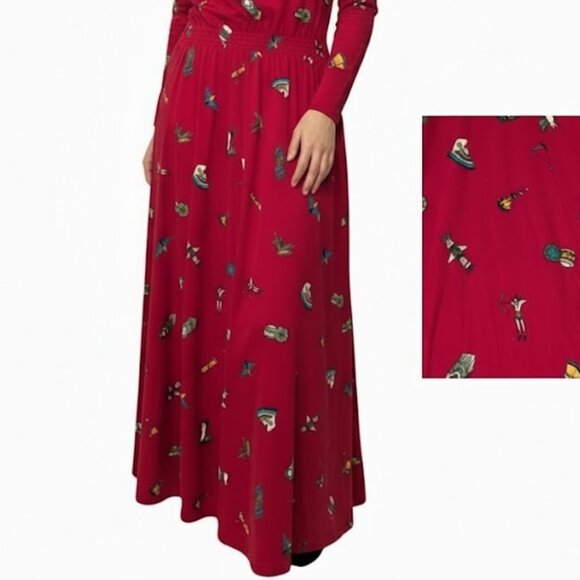 Vintage Native Inspired Sharon Young Dress Desert Western 80s Novelty Print Maxi - Picture 8 of 8